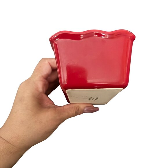 Red Ceramic Mini Loaf Pan Joseph A. Collection Bake Your Groove Thing Oven & Mic - Picture 2 of 6